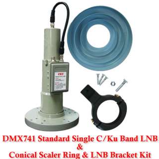 DMX741 Standard LNB C/Ku Band FTA & Conical Scaler Ring  