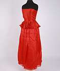 vintage GEORGE F COUTURE SILK EVENING GOWN 2 piece formal dress   red 