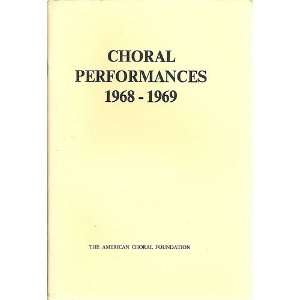  American Choral Review Choral Performances 1968 1969 