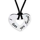VistaBella 925 Sterling Silver I Love You Forever Heart Necklace