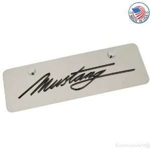  Ford Mustang Script Name On Mini Polished License Plate 