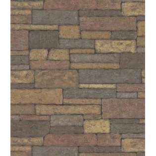   Stone Wall Wallpaper, 20.5 Inch by 396 Inch, Multi Color 
