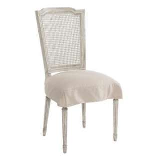   Country Antique White Shabby Chic Slip Cover Dining Chair  