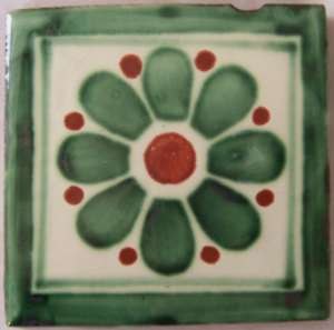 Handcrafted 4 x 4 Mexican Clay Talavera Tiles C226  