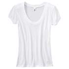 Bella Womens Scoop Neck Short Sleeve Vintage T Shirt, WHITE, Large
