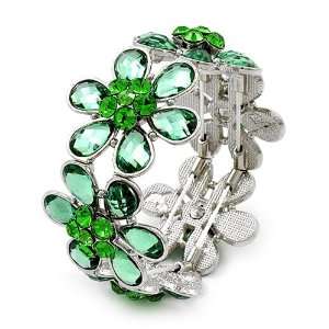   Rhinestone Flower Stretch Bangle Bracelet Fashion Jewelry: Jewelry