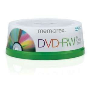  Memorex Dvd Rw 4.7 Gb 4x Branded 25 Ea/Pkg Highest Quality 
