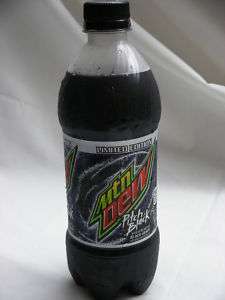 New 2011 Mountain Dew Pitch Black Bottle Soda Pop  