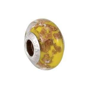 Kera Bella Viaggio Yellow Glass Bead With Aventurina/Sterling Silver