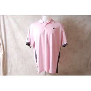   Nike UV Protect Short Sleeve Logo Polo Shirt Color:Pink/Grey Size: XL
