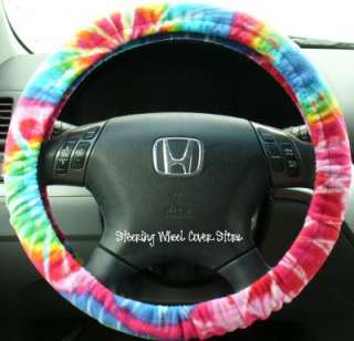 Car Steering Wheel Cover Soft Hippie Tie Dye Print NEW  