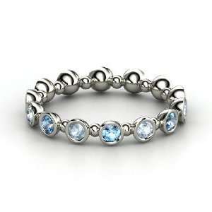  Seed & Pod Eternity Band, Sterling Silver Ring with Blue 