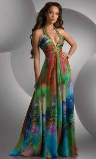 Bari Jay Shimmer Prom Dress 59438 Multi Print Size 0 2 4 New NWT 