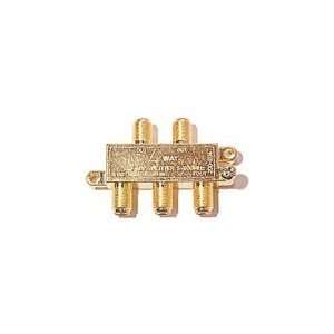   Gold Plated Coax Splitter 4 Way Gold Plated 75 Ohms Electronics