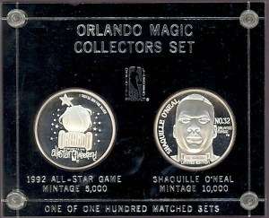 SHAQUILLE ONEAL 2 OZ .999 BULLION SILVER 2 COINS SET FREE SHIPP