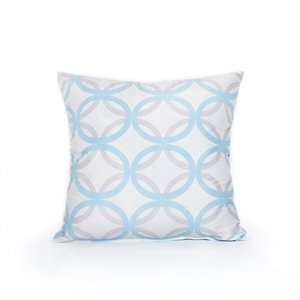  Aqua Blue Ring Pattern Throw Pillow Cover 20in x 20in 
