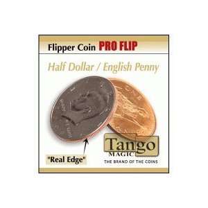   Flipper Coin Pro Flip Half Dollar/English Penny by Tango: Toys & Games