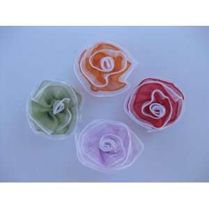  20pc Assorted Organza Flowers Applique Embellishment AS15 