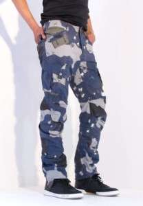 Star Pants Halo Rovic Arc 3D Loose Tapered Border Camo Blue Men New 
