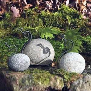  River Stone & Metal Snails Garden Art