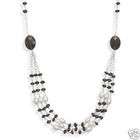 EE Silver Smoky Quartz Cultured Freshwater Pearl Necklace