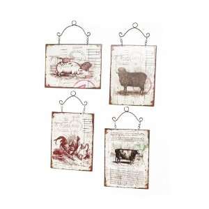  Pack of 8 Country Bistro Vintage Style Farm Yard Animal 
