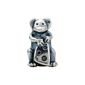  Kera Sterling Silver Mouse with Cheese Bead: Jewelry