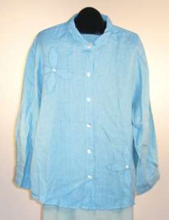 Willow Clothing   L/S Turquoise Linen Shirt   XLarge  