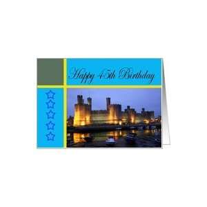  Happy 45th Birthday Caernarfon Castle Card: Toys & Games