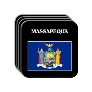  US State Flag   MASSAPEQUA, New York (NY) Set of 4 Mini 