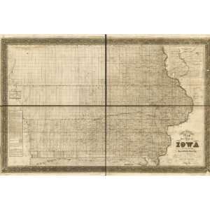  1850 Railroad map of Iowa Detailed township &