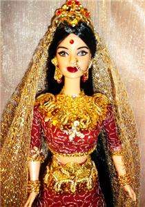 Indian Hindi Bride ~ beauty of India barbie doll ooak world saree sari 