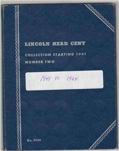 Lincoln Cent Collection 1941 TO 1964 Free S/h Usa  