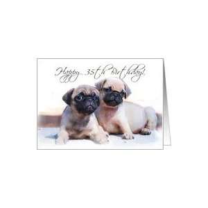 Happy 35th Birthday Pug Puppies Card Toys & Games
