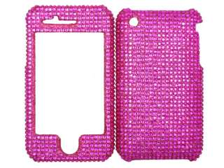 HOT PINK DIAMOND BLING CASE COVER APPLE iPHONE 3G 3GS 3 2 FACEPLATE 