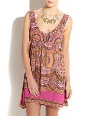 Pink Pattern (Pink) Pink Ashley Tie Back Dress  246931679  New Look