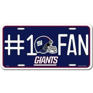  New York Giants License Plate   #1 Fan: Sports & Outdoors