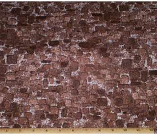 Winters Gleam Brown Bricks Landscape Quilt Fabric 1/2yd  