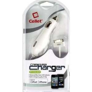  Cellet Premium Plug in Car Charger with Blue LED For Apple 