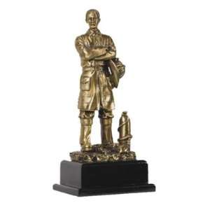  Standing Firefighter Patriot Themed Brass Statue, 12 