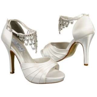 Womens Liz Rene by Benjamin Walk Guadalupe White Silk Satin Shoes 