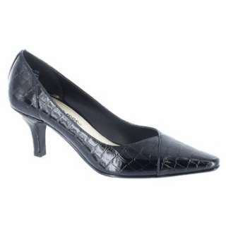 Womens Easy Street Chiffon Black Patent Croco Shoes 