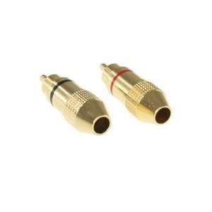 RCA Connector For 6 mm Cable Gold Plate Black and Red (Speaker 