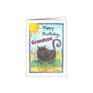  Cool Beach Cat  Birthday Grandson Card: Toys & Games