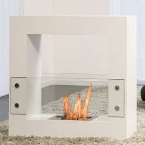  Bio Blaze White Qube Liquid Fuel Fireplace   Small: Home 