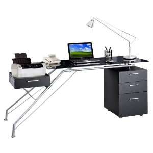 Glass Computer Desk with Storage: Office Products