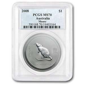  2008 1 oz Silver Lunar Year of the Mouse (Series 1) PCGS 