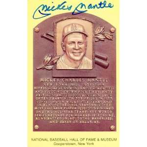   Autographed Baseball Hall of Fame Plaque Postcard