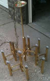 60′s Brass chandelier Feldman Co Light Fixture Hanging  