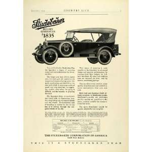  1923 Ad Studebaker Corp America Big Six Speedster Chart 